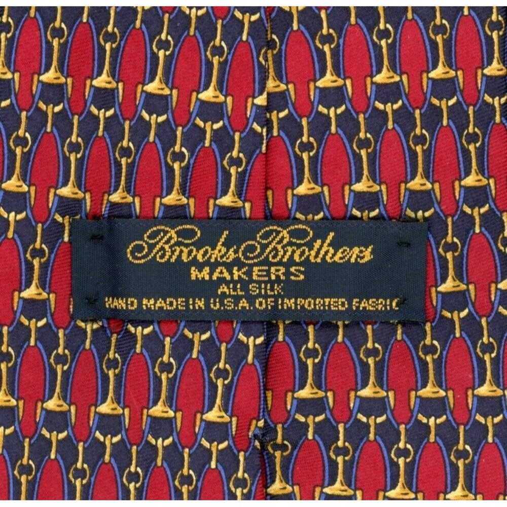 Brooks Brothers Makers Mens Tie Red With Blue Orange 3.75 X 56
